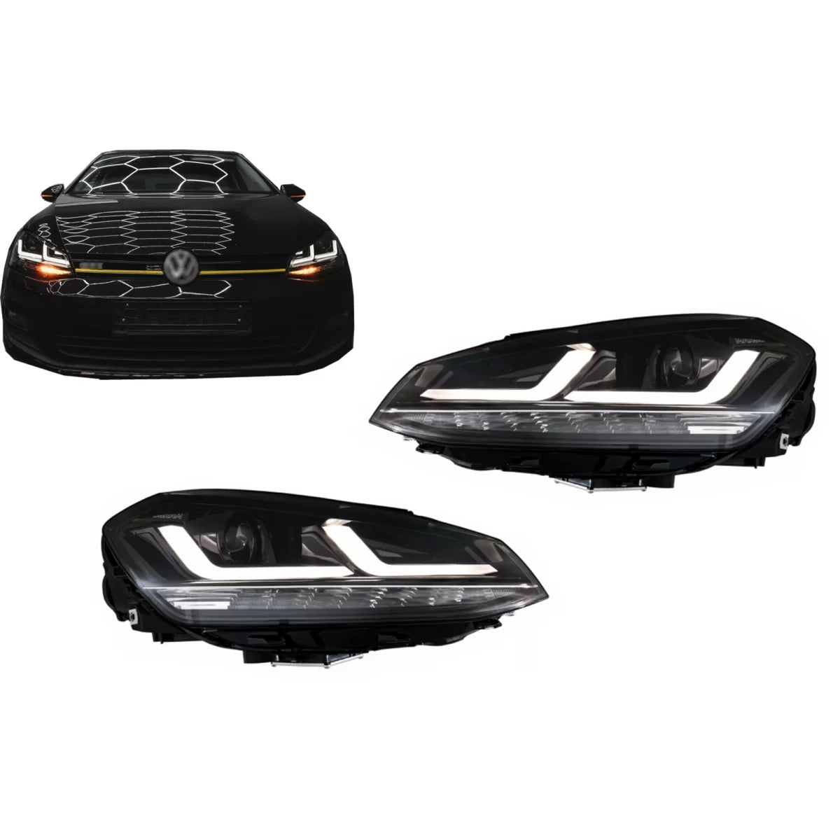 Osram Full LED Headlights LEDriving suitable for VW Golf 7 VII (2012-2017) Black Upgrade for Halogen – product image 1
