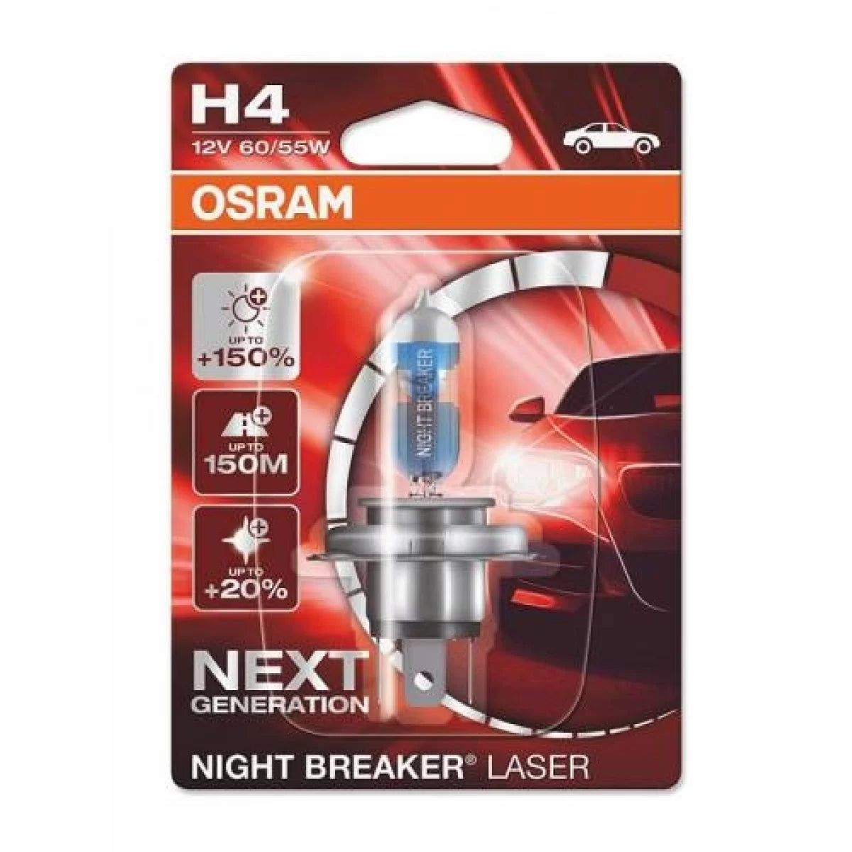 OSRAM Halogen NIGHT BREAKER LASER Headlamp 64193NL-01B60 H4 12V 60/55W Blister (1 unit) – product image 1
