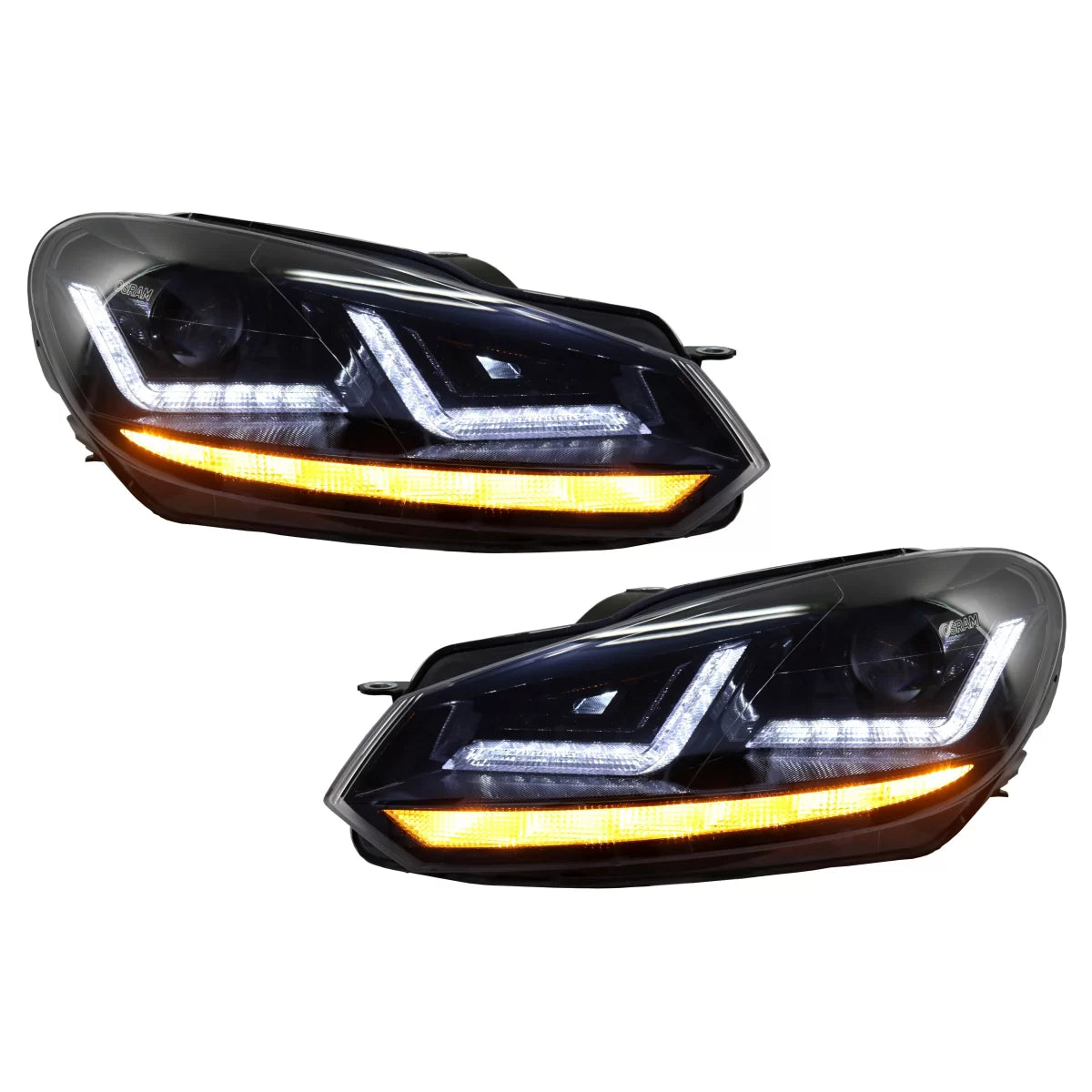 Osram Xenon Upgrade Headlights LEDriving suitable for VW Golf 6 VI (2008-2012) Black LED Dynamic Sequential Turning Lights – 