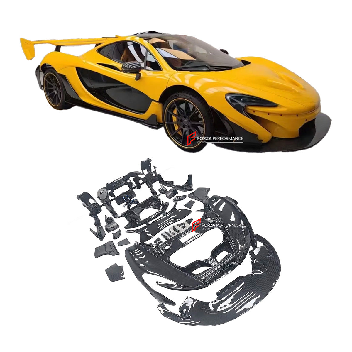 CONVERSION UPGRADE DRY CARBON BODY KIT for MCLAREN 650S 2014 - 2017 upgrade to P1