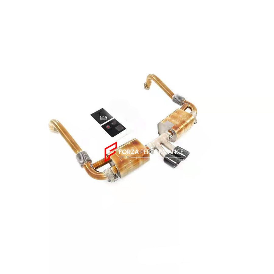 Buy Now Golden finish, titanium valved exhaust catback for Porsche 718 Boxster 982 2017+ 2.0 2.5T and upgrade car parts from SIR Tuning at the Best Price. Headlights, Tail lights, Bodykits, Navigations, Exhaust system and more - Fast & Free Shipping within Europe, US & Worldwide.