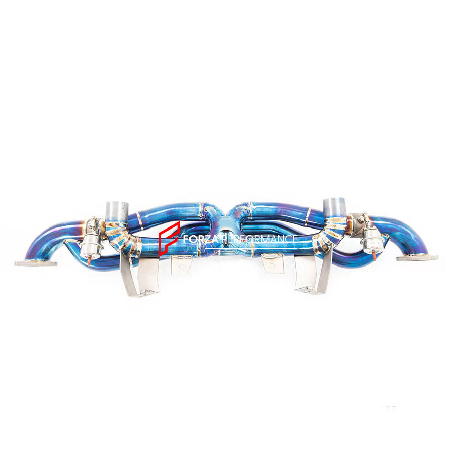Buy Now VALVED EXHAUST CATBACK TITANIUM MUFFLER WITH MANIFOLD for Porsche 718 GT4 RS 2022+ and upgrade car parts from SIR Tuning at the Best Price. Headlights, Tail lights, Bodykits, Navigations, Exhaust system and more - Fast & Free Shipping within Europe, US & Worldwide.