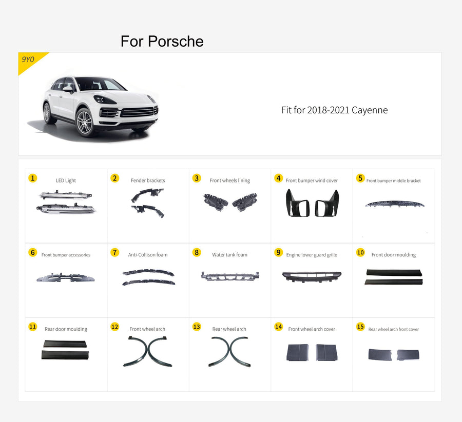 Buy Now Car Parts for Porsche Cayenne 9Y 2019-2023 and upgrade car parts from SIR Tuning at the Best Price. Headlights, Tail lights, Bodykits, Navigations, Carbon body kit and more - Fast & Free Shipping within Europe, US & Worldwide.