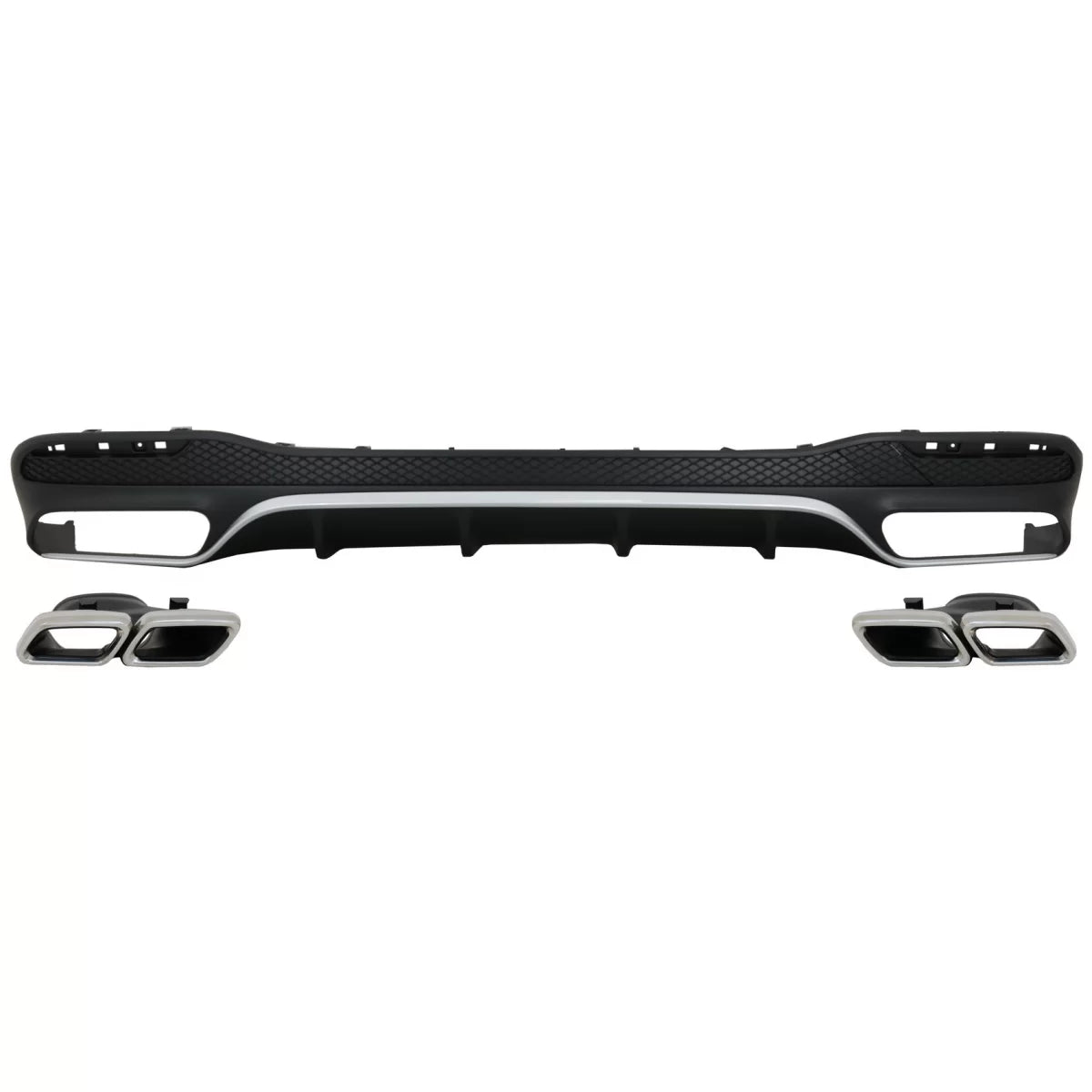 Rear Bumper Air Diffuser with Exhaust Muffler Tips suitable for Mercedes GLS Class X166 SUV Facelift (09.2015-2019) GLS63 Des