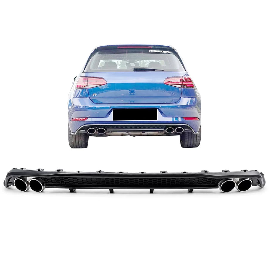 Rear Bumper Air Diffuser suitable for VW Golf 7.5 (2017-2019) with Exhaust Muffler Tips – product image 1