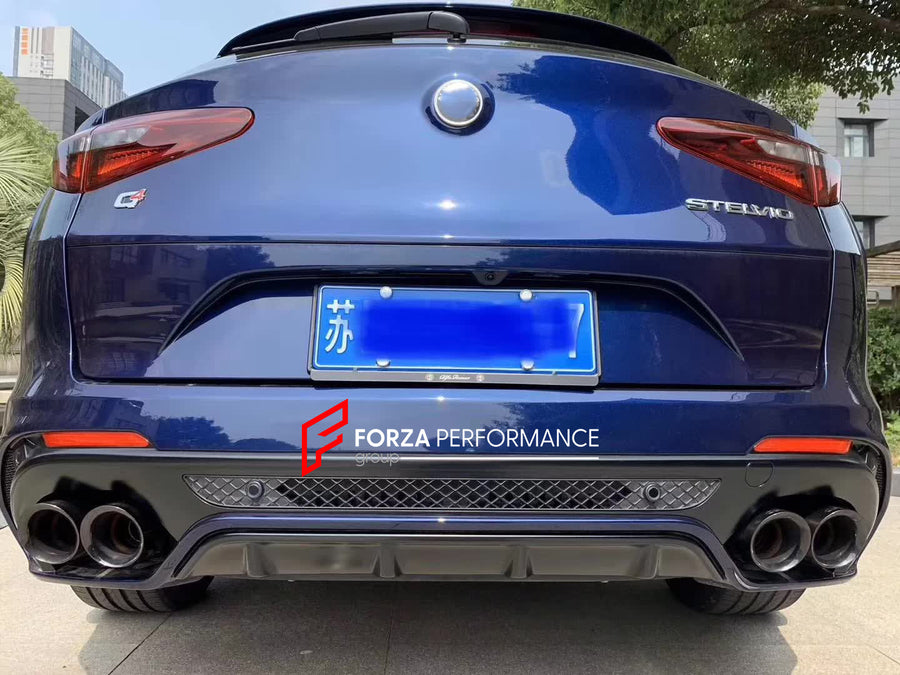 Buy Now REAR BUMPER AND EXHAUST TIPS for ALFA ROMEO STELVIO 949 2017 - 2023 and upgrade car parts from SIR Tuning at the Best Price. Headlights, Tail lights, Bodykits, Navigations, Carbon body kit and more - Fast & Free Shipping within Europe, US & Worldwide.