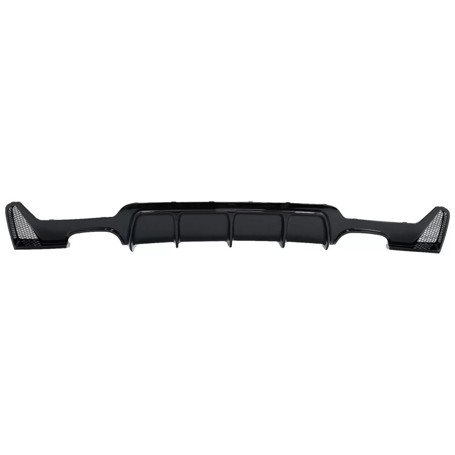 Rear Bumper Diffuser suitable for BMW 4 Series F32 F33 F36 (2013-2019) Coupe Cabrio M Design Twin Double Outlet Piano Black –
