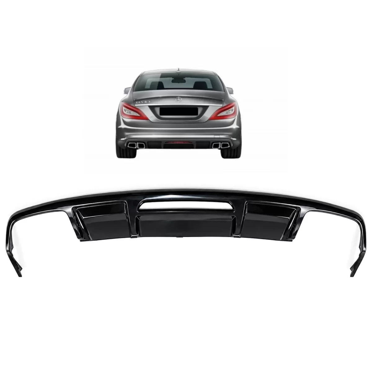 Rear Bumper Diffuser suitable for Mercedes CLS Sedan W218 (2011-2017) Only for Sport Line – product image 1