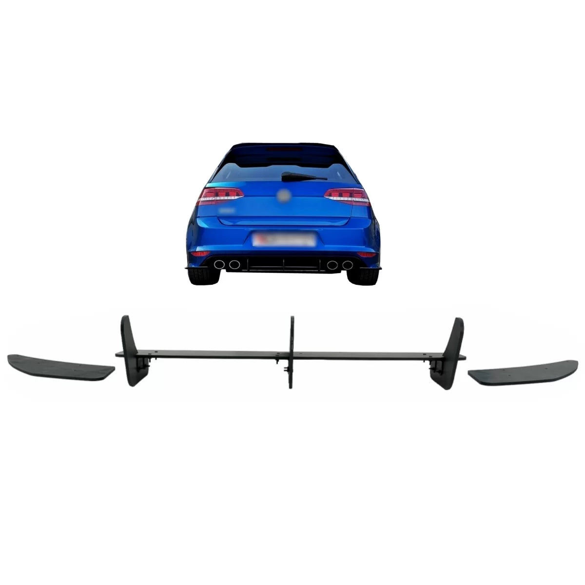 Rear Bumper Extension for Diffuser and Side Splitters suitable for VW Golf 7 VII R (2013-2016) – product image 1