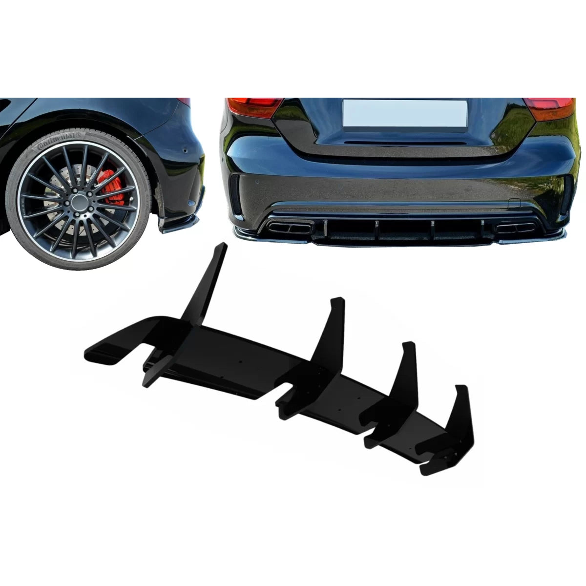 Rear Bumper Extension Splitter for Diffuser suitable for Mercedes A-Class W176 A45 Hatchback (2015-2018) – product image 1
