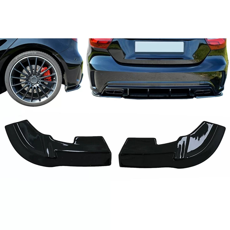 Rear Bumper Side Splitters Fins suitable for Mercedes A-Class W176 Sport Line A45 Hatchback (2012-2018) Piano Black – product