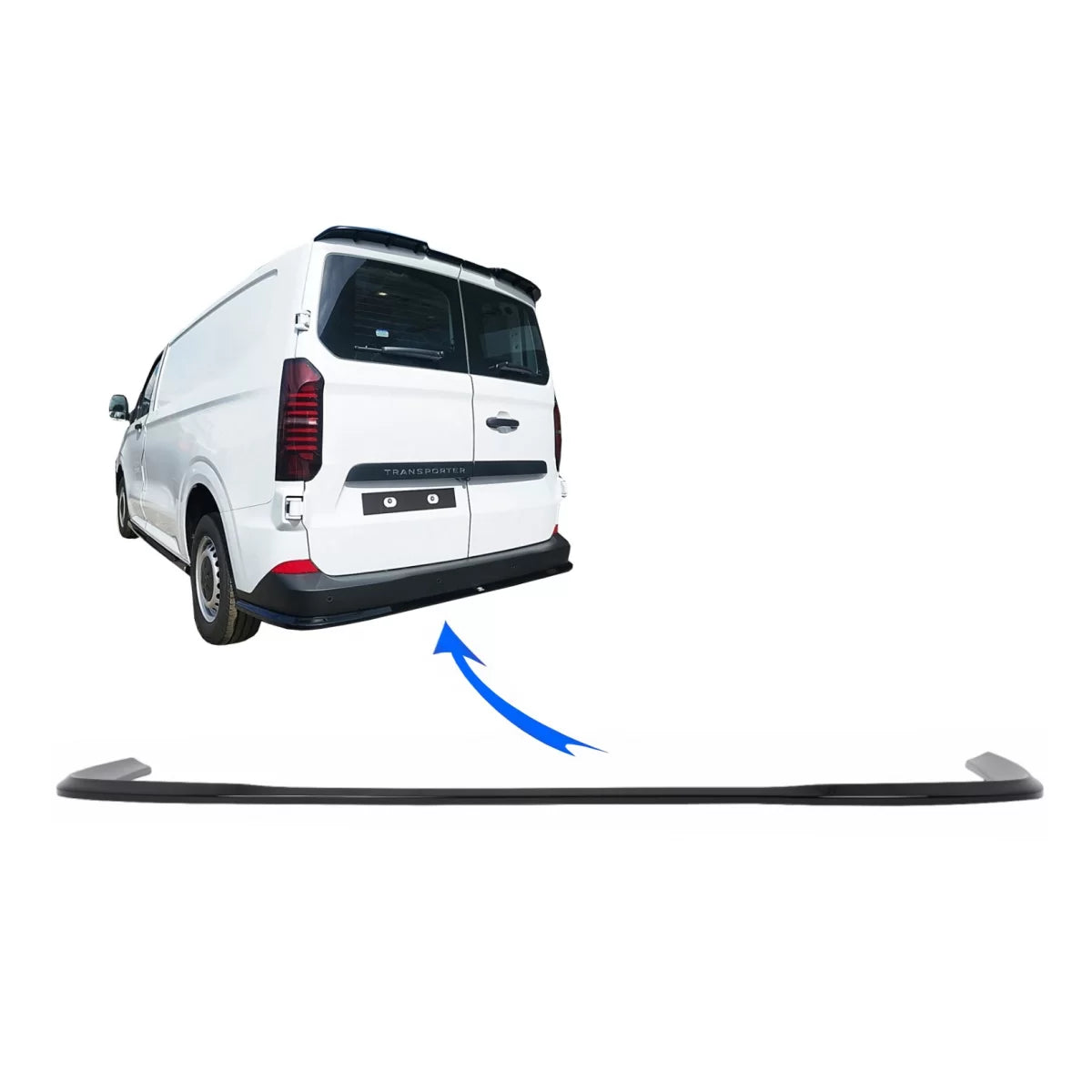 Rear Bumper Splitter suitable for Ford Transit Custom Mk2 / Tourneo Mk2 (2023-) / VW T7 (Without Mudflaps) – product image 1