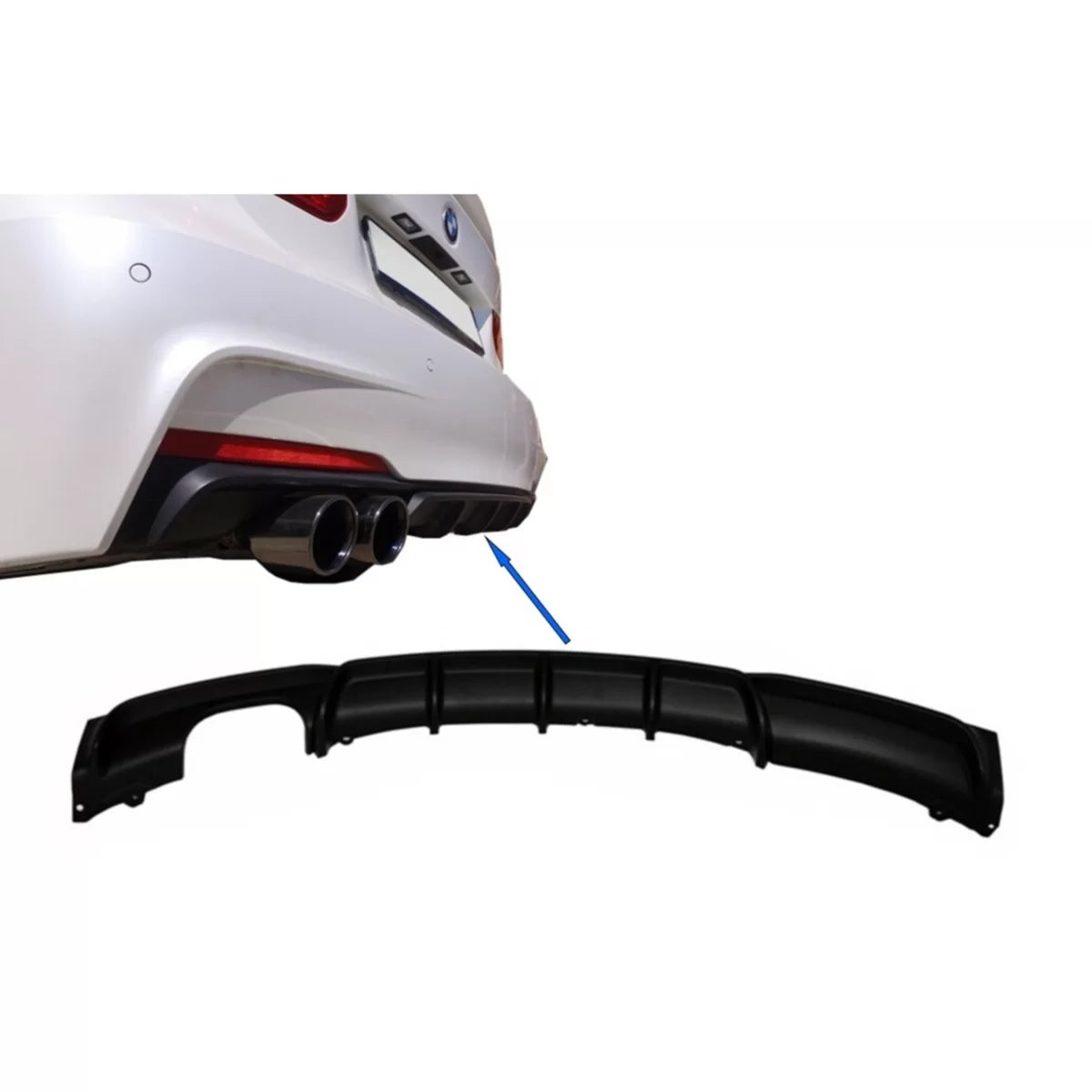 Rear Bumper Spoiler Valance Diffuser suitable for BMW 3 Series F30 F31 (2011-up) M-Performance Design Left Outlet – product i