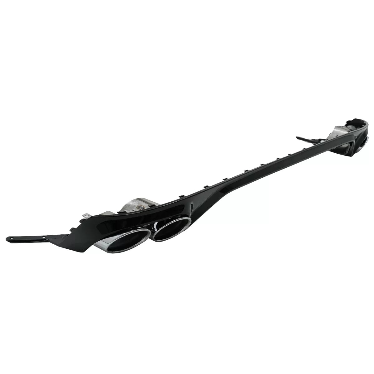 Rear Bumper Spoiler Valance Diffuser Double Outlet suitable for Audi Q8 S-Line (2018-2023) Silver Tips – product image 1
