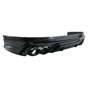 Rear Bumper Spoiler Valance Diffuser Double Outlet suitable for Audi Q5 SUV FY S-Line (2018-2020) Black Tips – product image 
