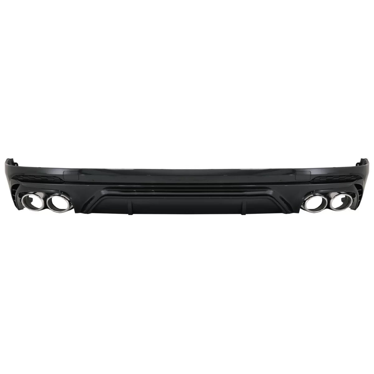 Rear Bumper Spoiler Valance Diffuser Double Outlet suitable for Audi Q5 SUV FY S-Line (2018-2020) with Silver Exhaust Muffler