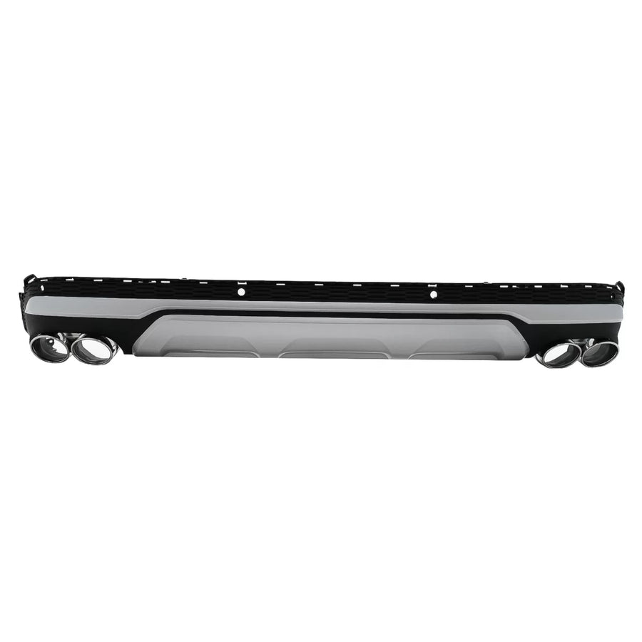 Rear Bumper Valance Diffuser Double Outlet with Exhaust Muffler Tips suitable for Audi Q7 SUV 4M Facelift (2020-2025) SQ7 Des