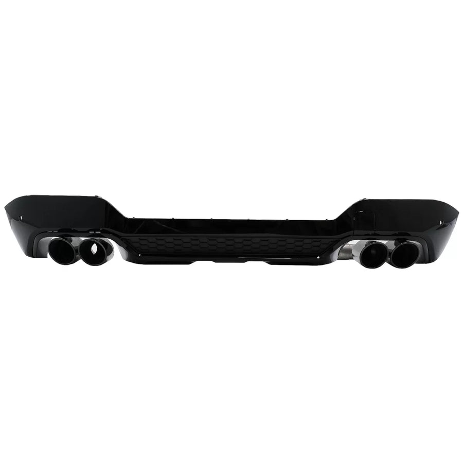 Rear Bumper Valance Diffuser Double Outlet with Exhaust Tips suitable for BMW X3 G01 LCI M-Sport (2021-2023) Piano Black – pr