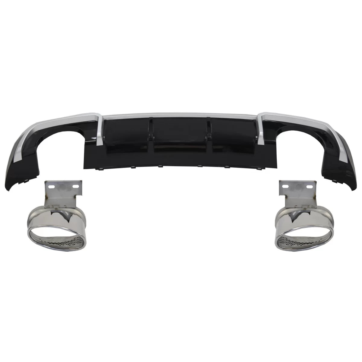 Rear Bumper Valance Diffuser with Exhaust Tips suitable for Audi A3 8V Sline Facelift (2016-2019) Hatchback Sportback RS3 Des