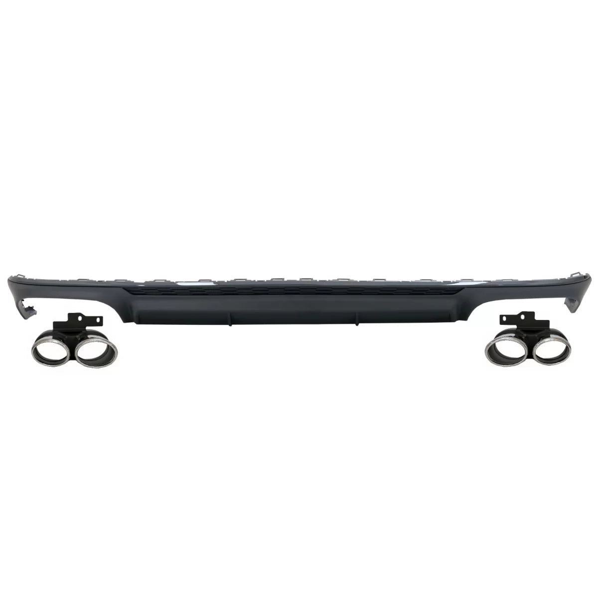 Rear Bumper Valance Diffuser with Exhaust Tips suitable for Audi A6 C8 4K Avant Sedan (2018-up) S6 Design Matte Black – produ