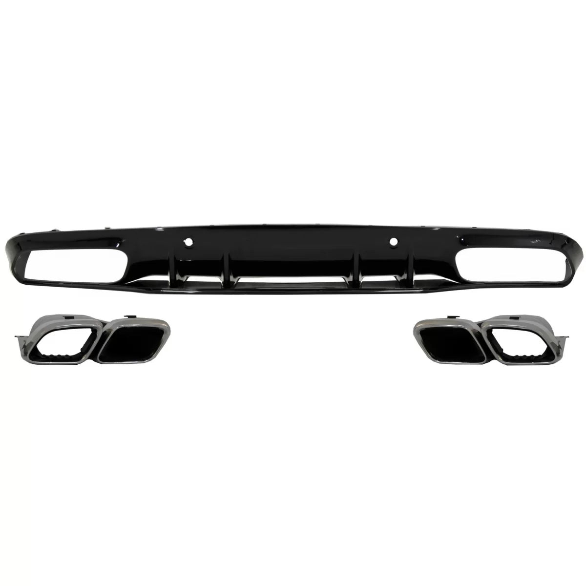 Rear Bumper Valance Diffuser suitable for Mercedes C-Class C205 A205 Coupe Cabriolet (2014-2019) Facelift C63S Design Silver 