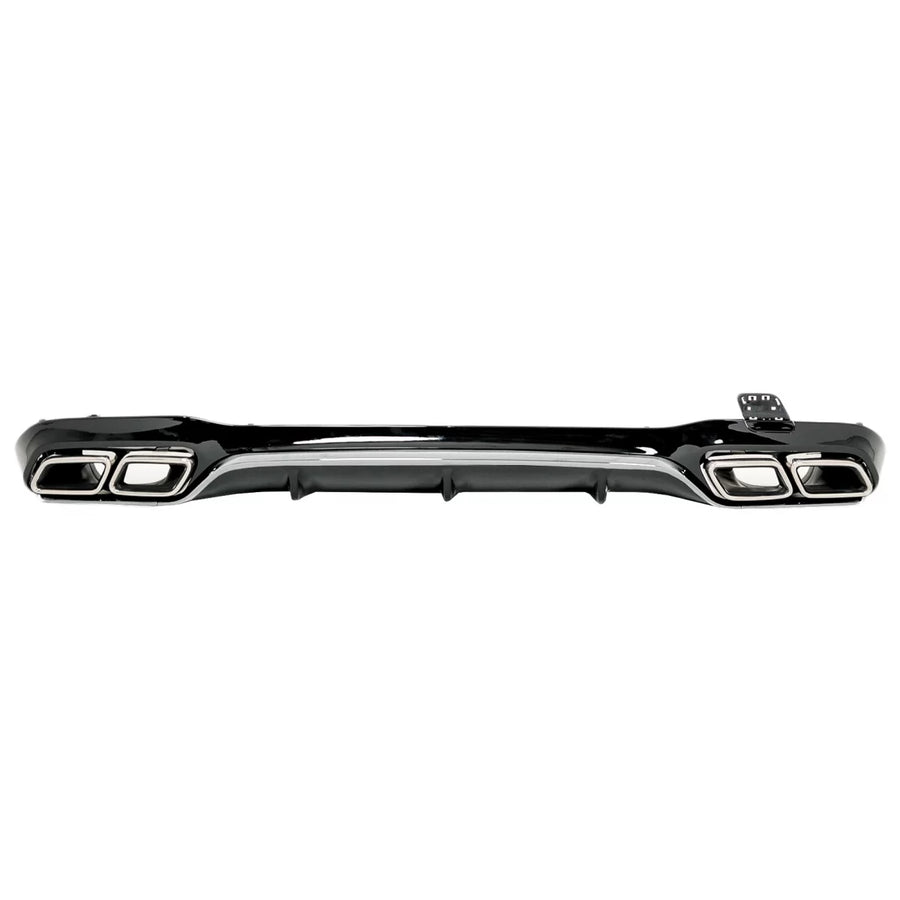 Rear Diffuser with Chrome Exhaust Tips suitable for Mercedes E-Class W213 Sport Line (2016-2019) E63 Design – product image 1