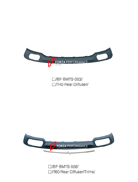 REAR DIFFUSER for BMW 7 SERIES F01 F02 2008 - 2012