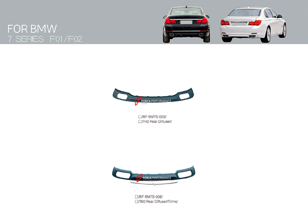 REAR DIFFUSER for BMW 7 SERIES F01 F02 2008 - 2012