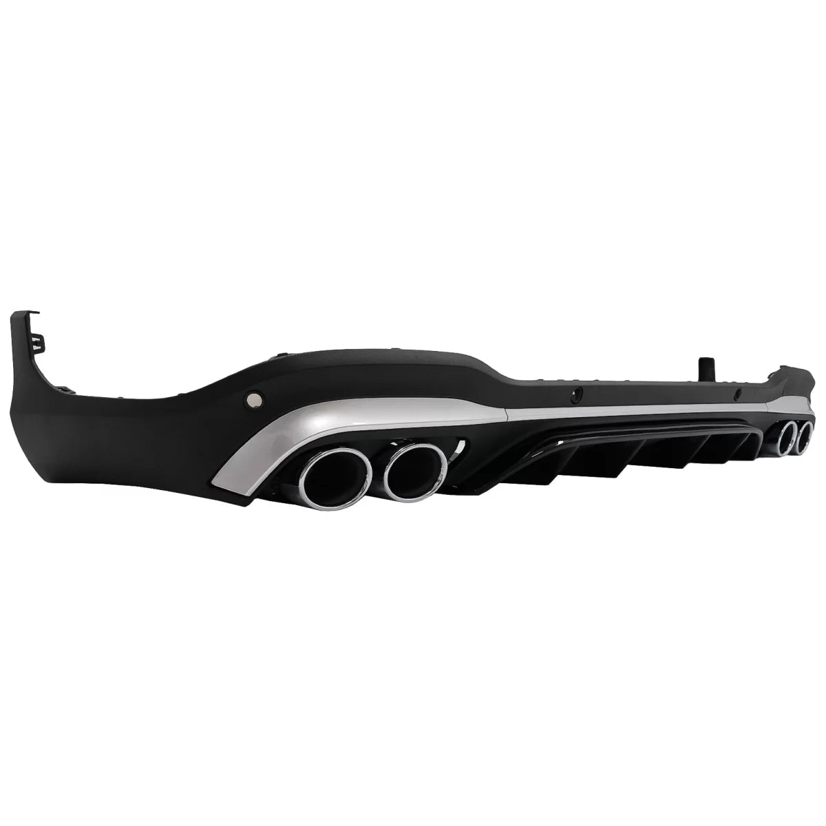 Rear Diffuser with Silver Exhaust Muffler Tips suitable for Mercedes GLC SUV X253 Facelift (2020-) GLC43 Design – product ima
