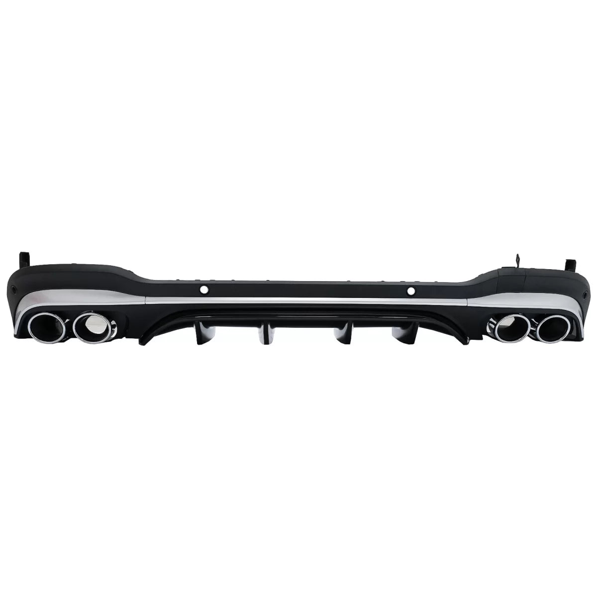 Rear Diffuser with Silver Exhaust Muffler Tips suitable for Mercedes GLC SUV X253 Facelift (2020-) GLC43 Design – product ima