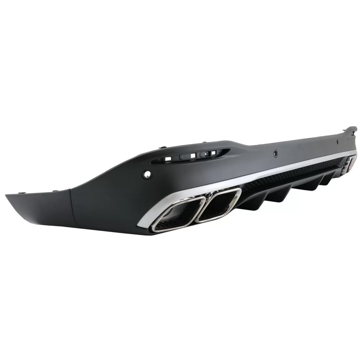 Rear Diffuser with Silver Exhaust Muffler Tips suitable for Mercedes GLE W167 SUV V167 Sport Line (2019-Up) GLE 63 Design – p