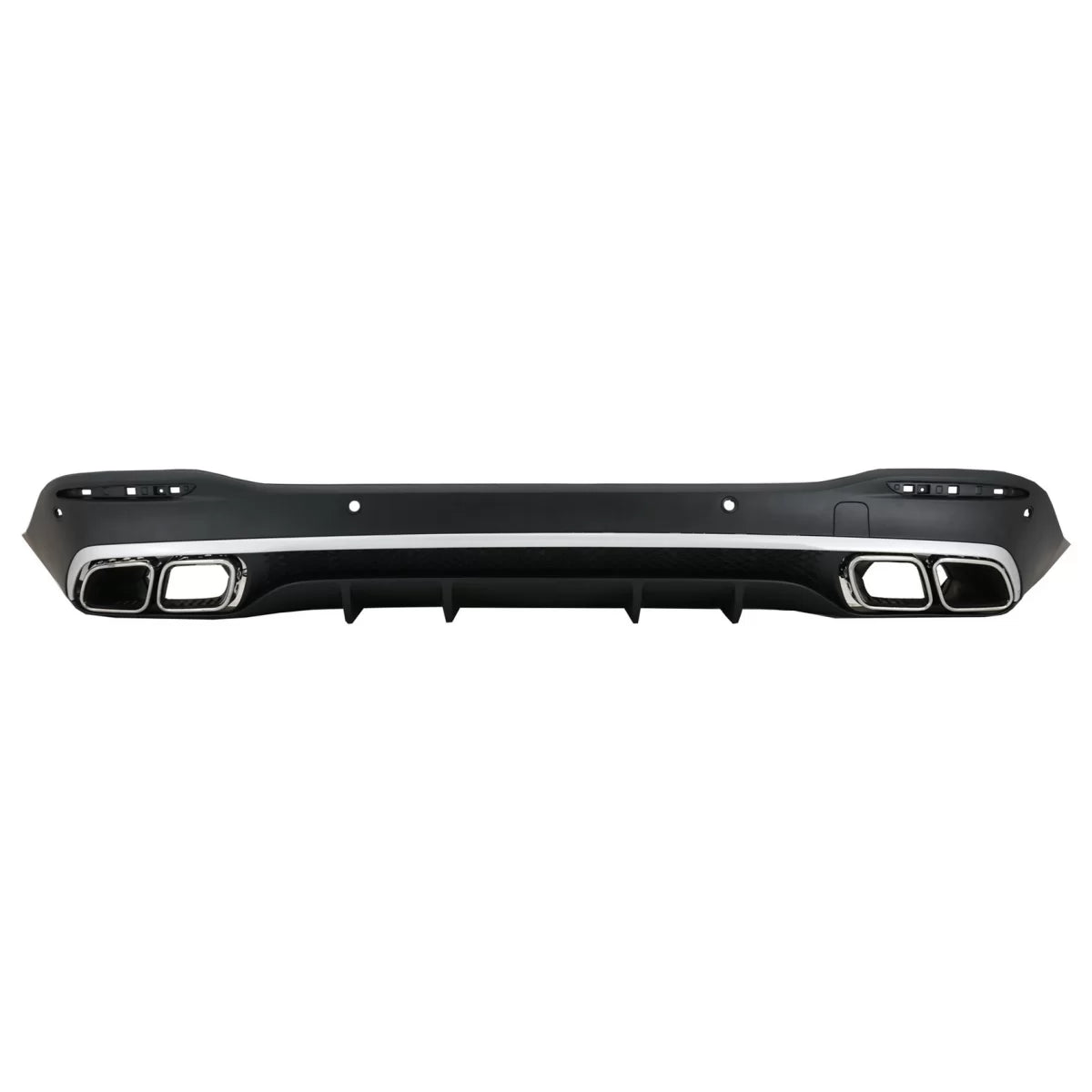Rear Diffuser with Silver Exhaust Muffler Tips suitable for Mercedes GLE W167 SUV V167 Sport Line (2019-Up) GLE 63 Design – p