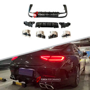 REAR DIFFUSER WITH SILVER BLACK EXHAUST TIPS for MERCEDES BENZ BENZ CLS63 W257 AMG 2018+