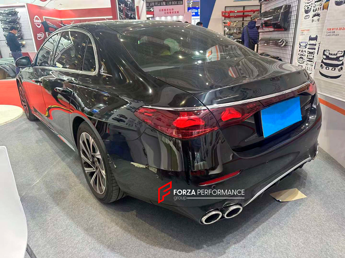REAR DIFFUSER WITH SILVER EXHAUST TIPS for MERCEDES BENZ E-CLASS W214 E53 STYLE 2024+