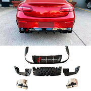 REAR DIFFUSER with EXHAUST TIPS for MERCEDES BENZ BENZ E400 E300 E200 with AMG PACKAGE INTO E63 W214 2023 - 2024