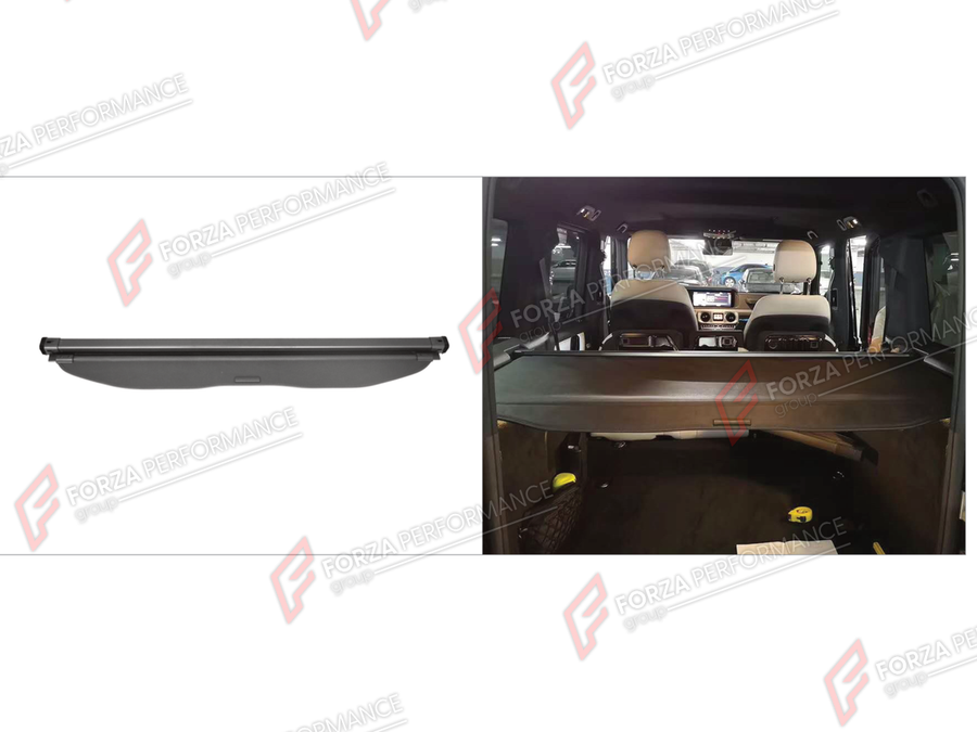 Buy Now REAR TRUNK CARGO COVER for MERCEDES-BENZ G-CLASS W464 G63 G350 G350D G400D G500 G550 2019 - 2024 and upgrade car parts from SIR Tuning at the Best Price. Headlights, Tail lights, Bodykits, Navigations, Body Kit and more - Fast & Free Shipping within Europe, US & Worldwide.