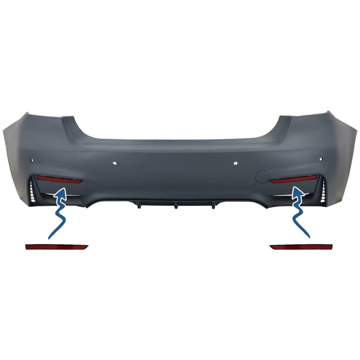 Red Reflectors suitable for BMW 3 Series F30 (2011-2019) Only M3 Sport Design Rear Bumper – product image 1