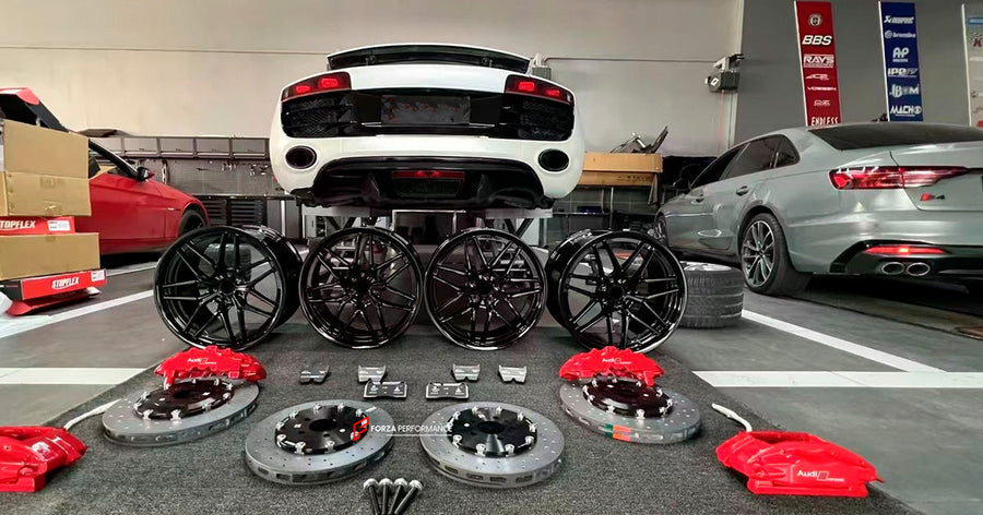 Buy Now REPLACEMENT CARBON CERAMIC BRAKE DISK ROTORS for AUDI R8 42 2007 - 2016 and upgrade car parts from SIR Tuning at the Best Price. Headlights, Tail lights, Bodykits, Navigations, BIG BRAKE KIT and more - Fast & Free Shipping within Europe, US & Worldwide.