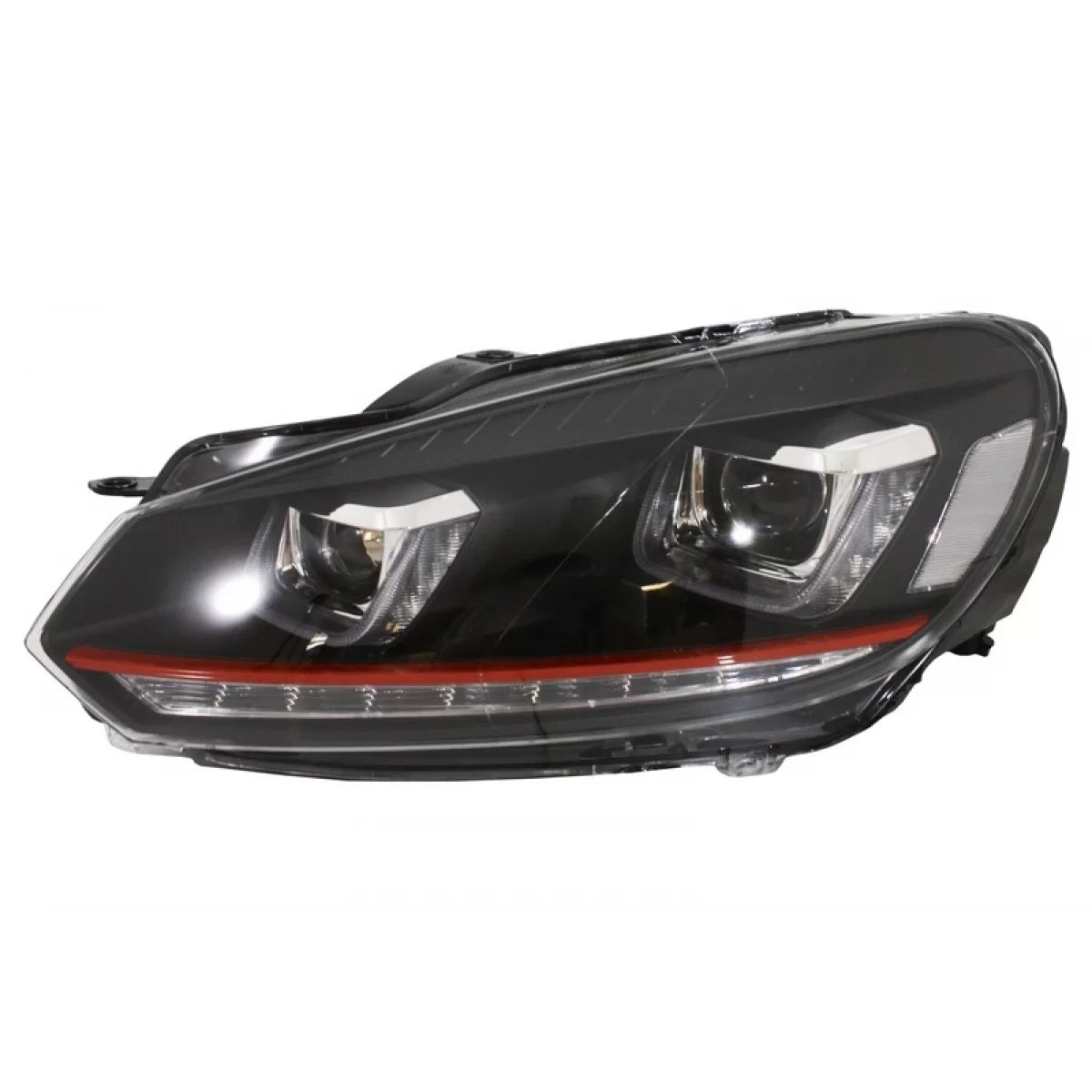RHD Headlights suitable for VW Golf 6 VI (2008-2013) Golf 7 3D LED DRL U-Design LED Flowing Turning Light Red Stripe – produc