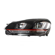 RHD Headlights suitable for VW Golf 6 VI (2008-2013) Golf 7 3D LED DRL U-Design LED Flowing Turning Light Red Stripe – produc