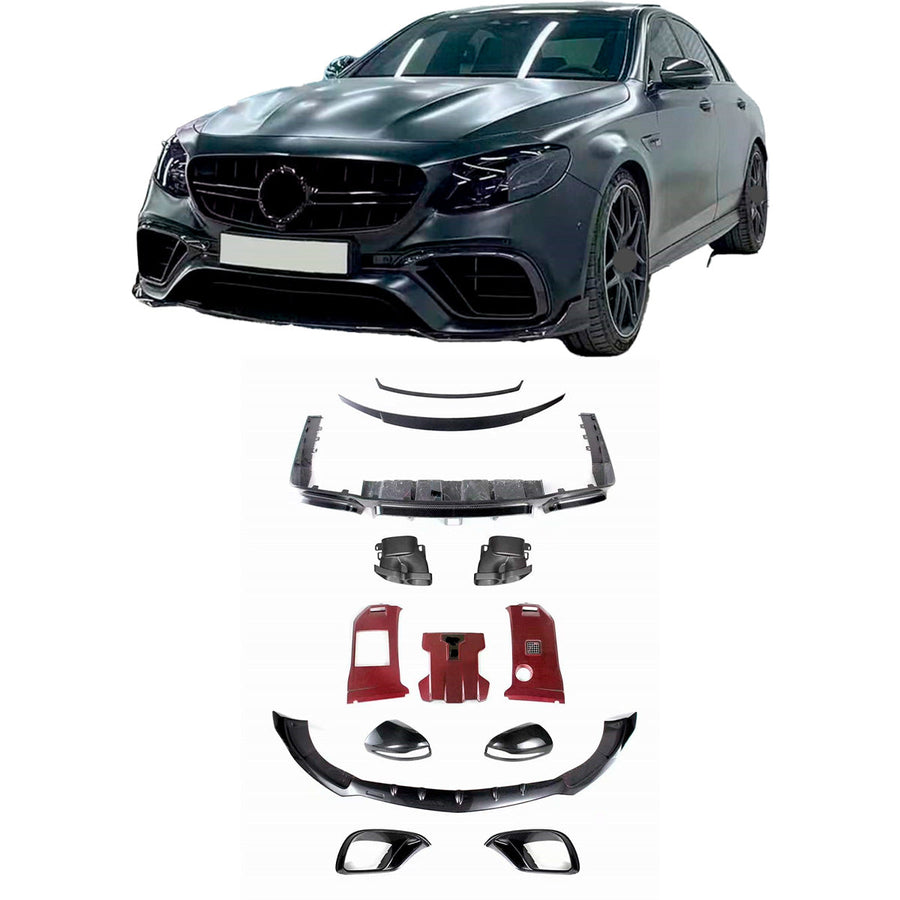 Buy Now CARBON BODY KIT for MERCEDES BENZ E-CLASS E63 AMG W213 2017 - 2020 and upgrade car parts from SIR Tuning at the Best Price. Headlights, Tail lights, Bodykits, Navigations, Carbon body kit and more - Fast & Free Shipping within Europe, US & Worldwide.