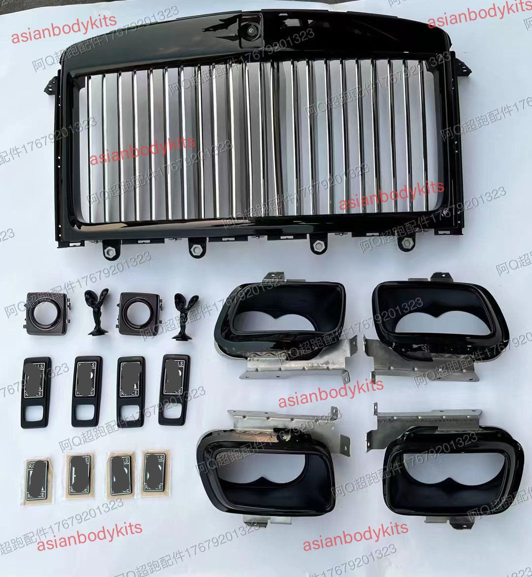 GRILLE EXHAUST TIPS BADGES for ROLLS-ROYCE CULLINAN 2018+ | BLACK BADGE STYLE