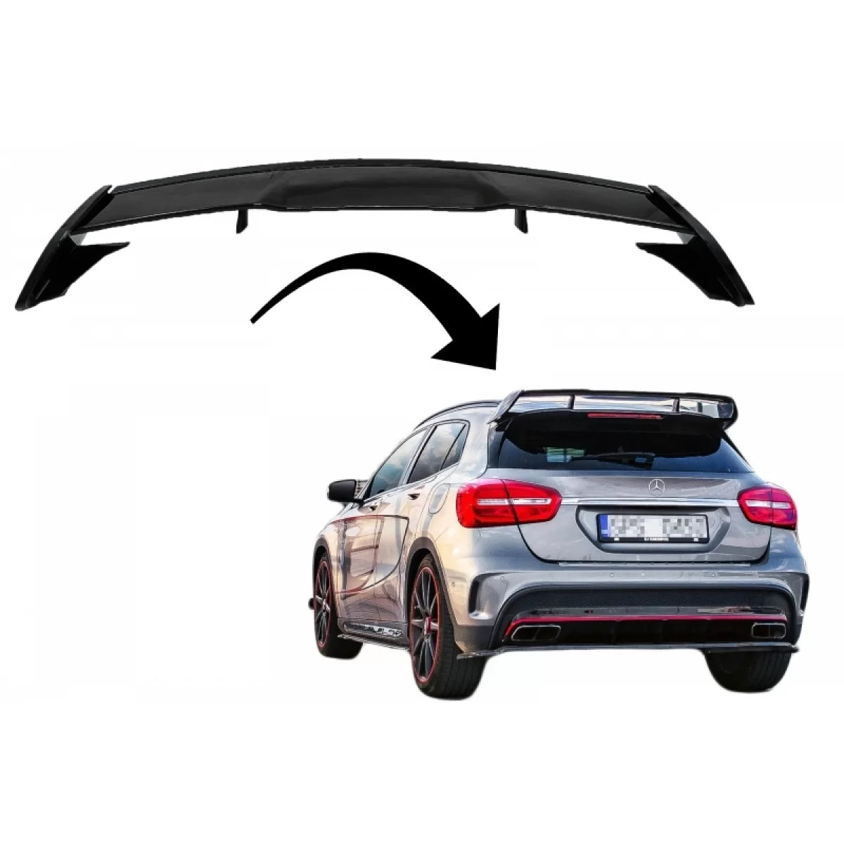 Roof Boot Lid Spoiler suitable for Mercedes GLA X156 (2014-2019) GLA45 Design Piano Black – product image 1