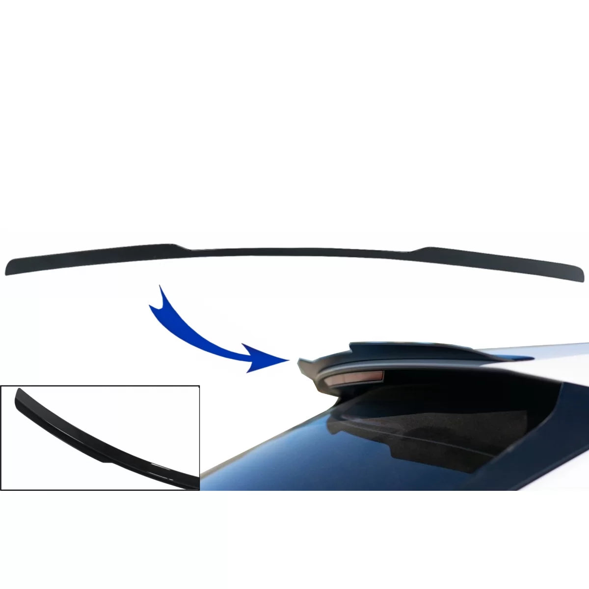 Roof Spoiler Cap suitable for Audi Q8 SUV (2018-up) Sport Design Piano Black Add-On – product image 1