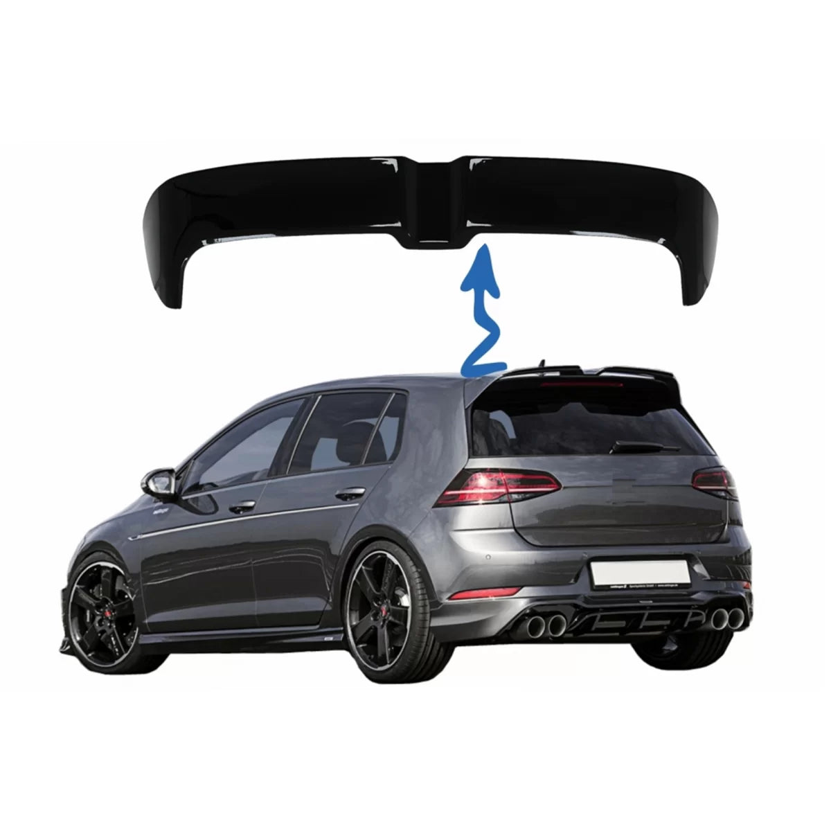 Roof Spoiler suitable for VW Golf 7 VII (2012-2017) GTI OETT Design Piano Black – product image 1