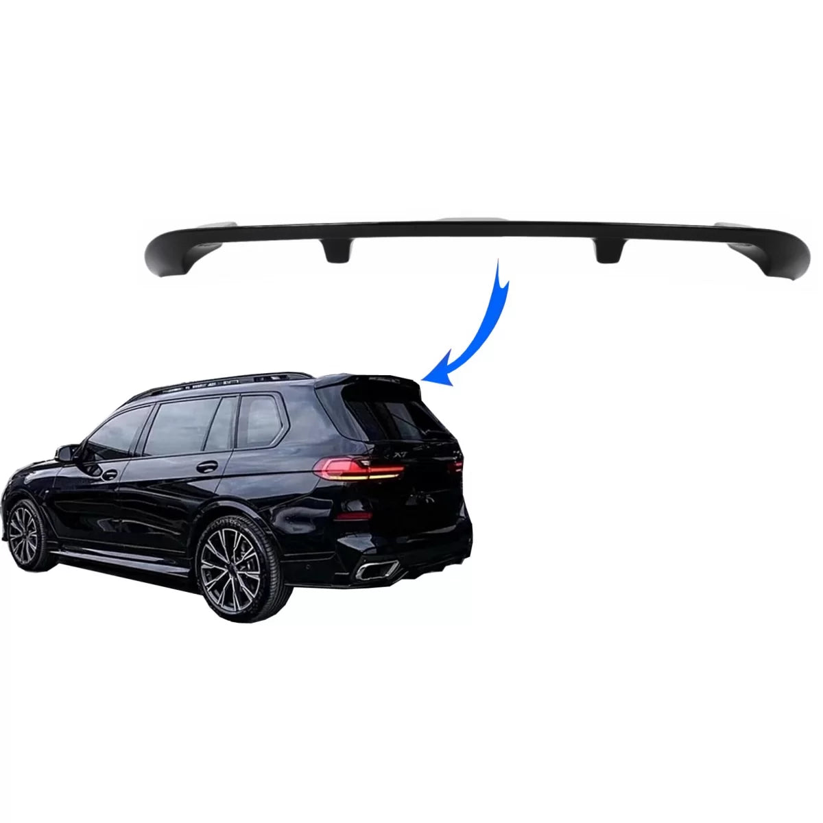 Roof Spoiler Wing suitable for BMW X7 G07 (2018-up) Shiny Black – product image 1