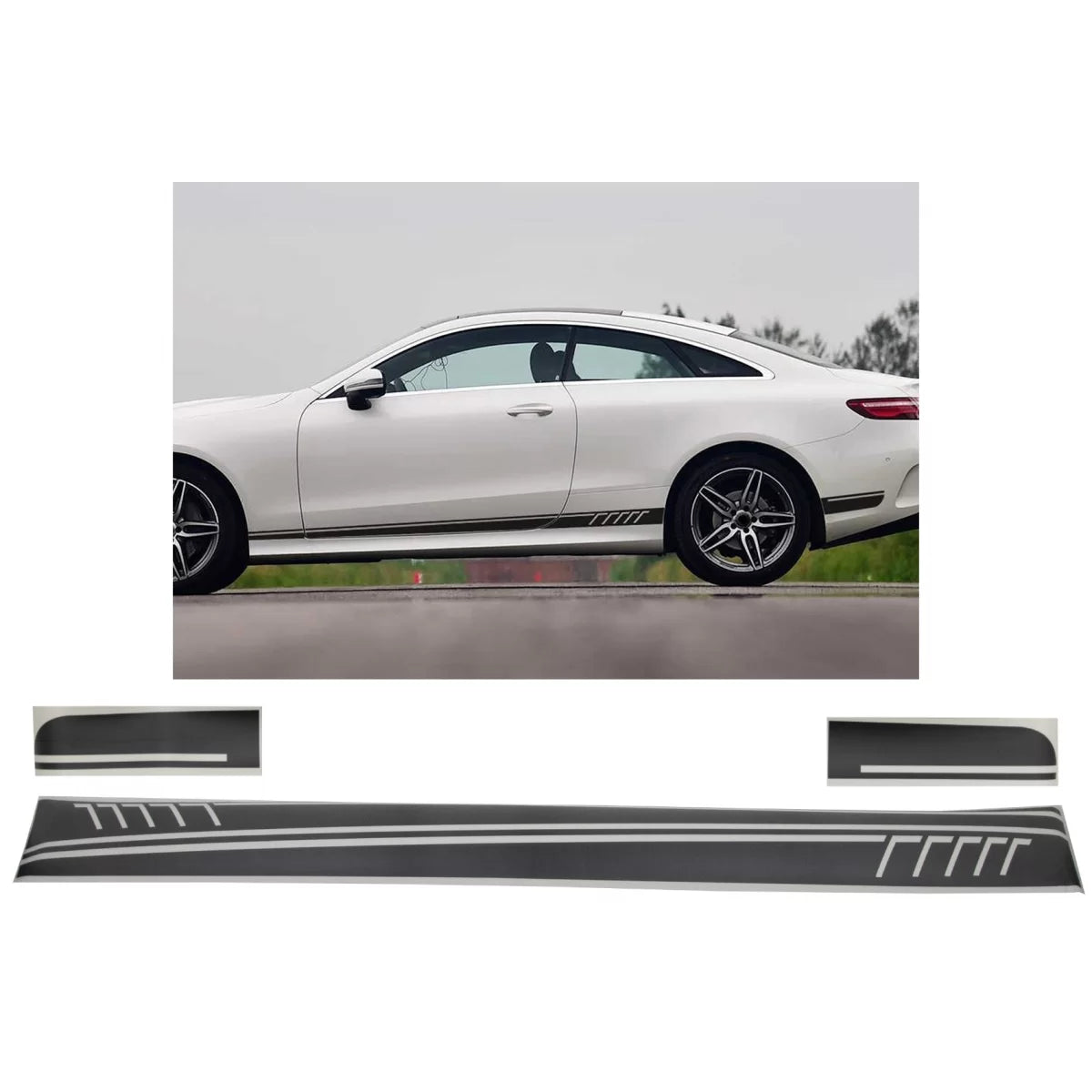 Side Decals Sticker Vinyl Matte Black suitable for Mercedes C238 Coupe W212 W213 E200 E300 E350 E46 E63 C207 A207 – product i
