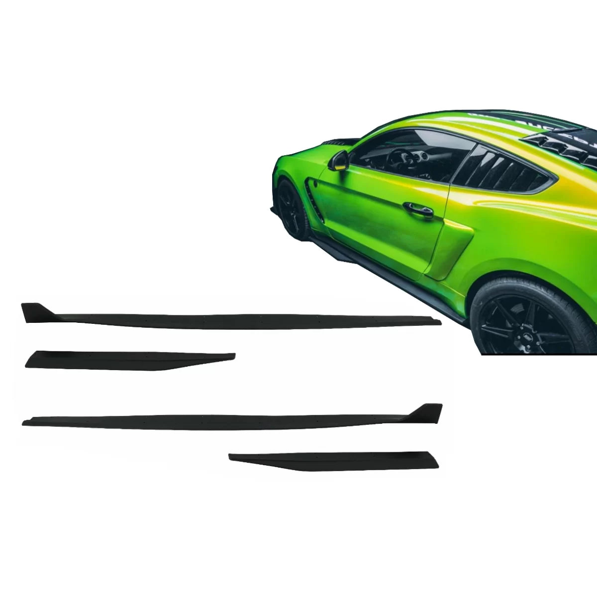 Side Skirts Extensions Splitters suitable for Ford Mustang Mk6 VI Sixth Generation (2015-2020) GT 500 Design Add-On – product