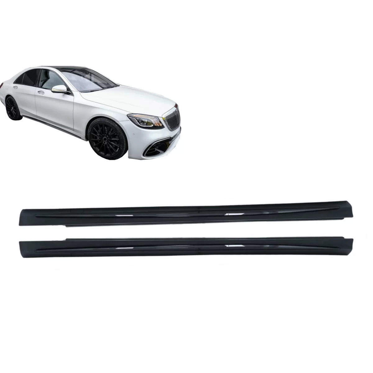 Side Skirts suitable for Mercedes S-Class W222 Long Version (2013-2020) S63 Design – product image 1