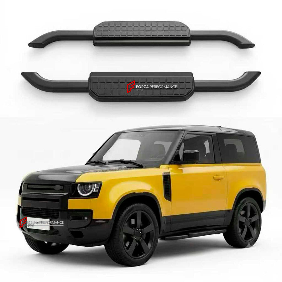 Buy Now SIDE STEPS for LAND ROVER DEFENDER L663 90 2020+ and upgrade car parts from SIR Tuning at the Best Price. Headlights, Tail lights, Bodykits, Navigations, body kit and more - Fast & Free Shipping within Europe, US & Worldwide.